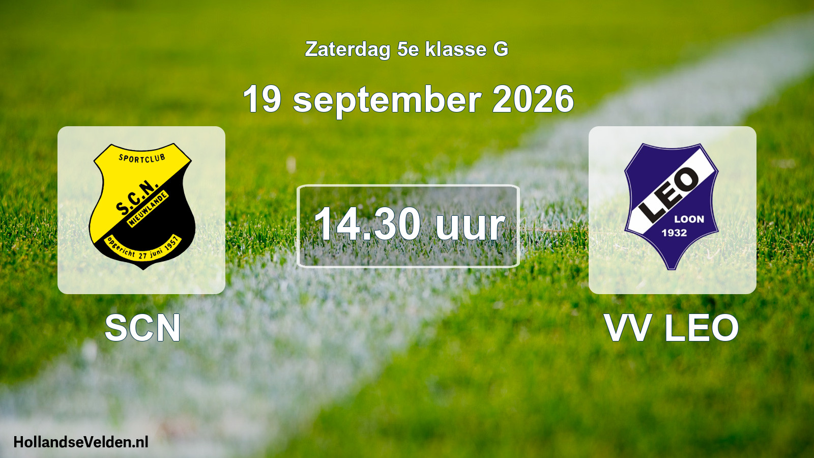 Geplande wedstrijd: SCN - VV LEO (19 september 2026)