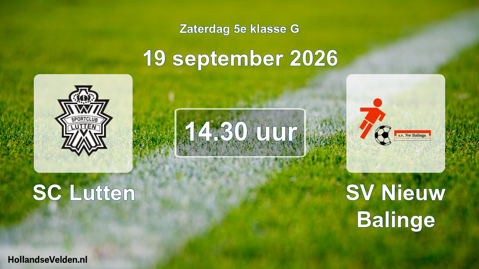 Geplande wedstrijd: SC Lutten - SV Nieuw Balinge (19 september 2026)