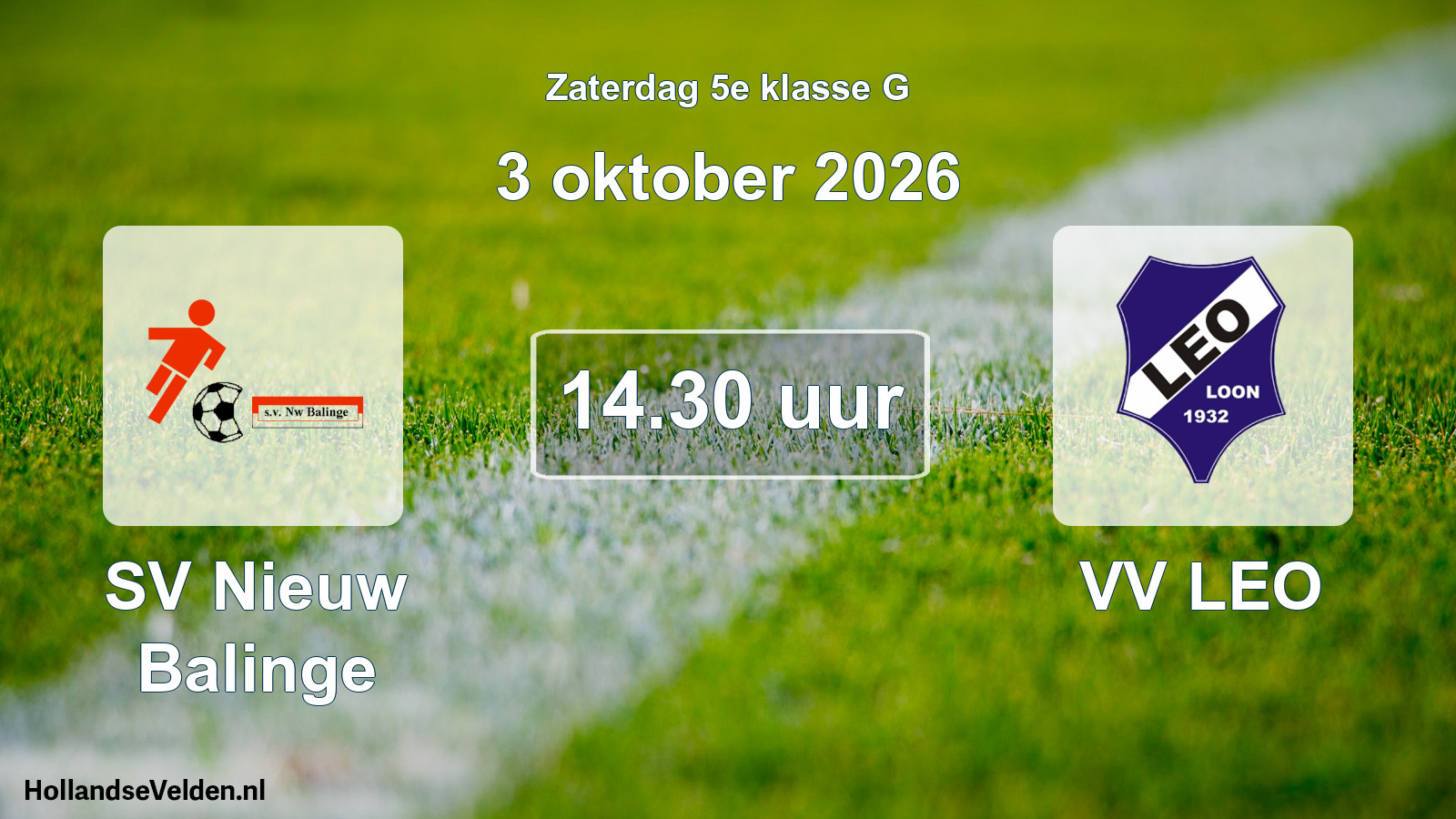 Geplande wedstrijd: SV Nieuw Balinge - VV LEO (3 oktober 2026)