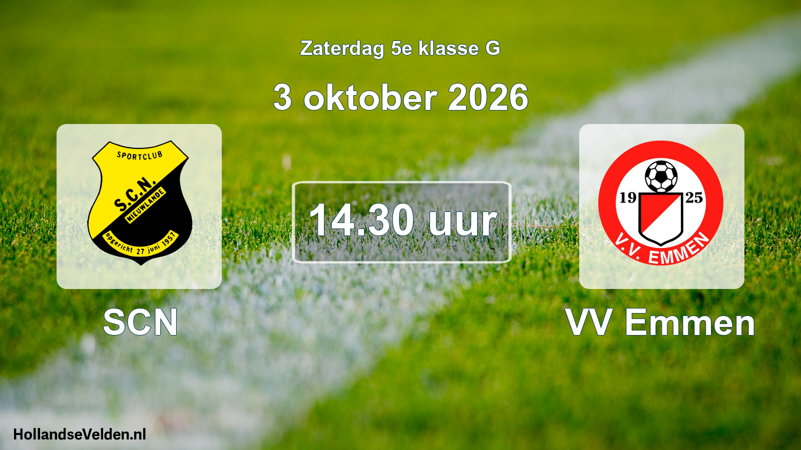 Geplande wedstrijd: SCN - VV Emmen (3 oktober 2026)