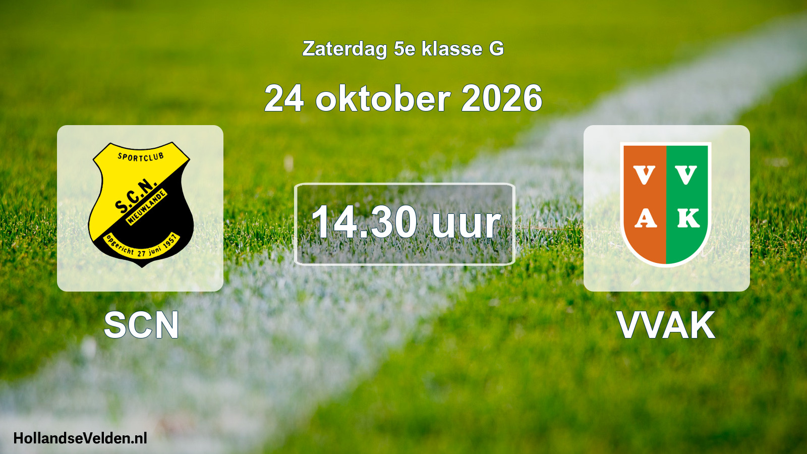 Geplande wedstrijd: SCN - VVAK (24 oktober 2026)