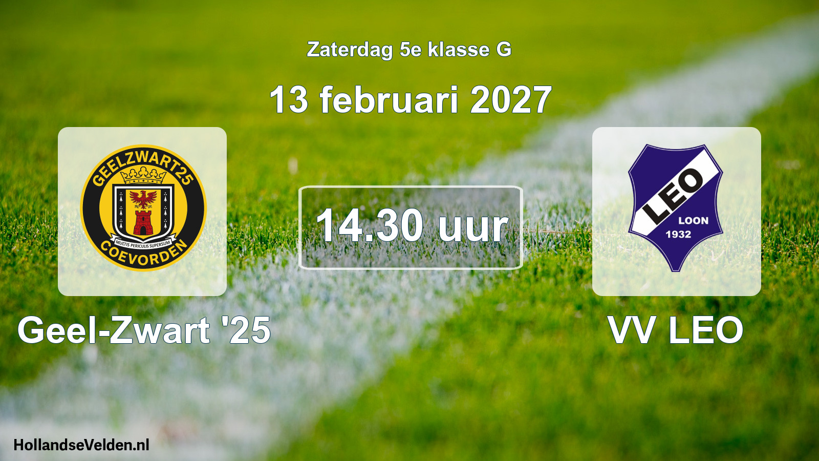 Geplande wedstrijd: Geel-Zwart '25 - VV LEO (13 februari 2027)