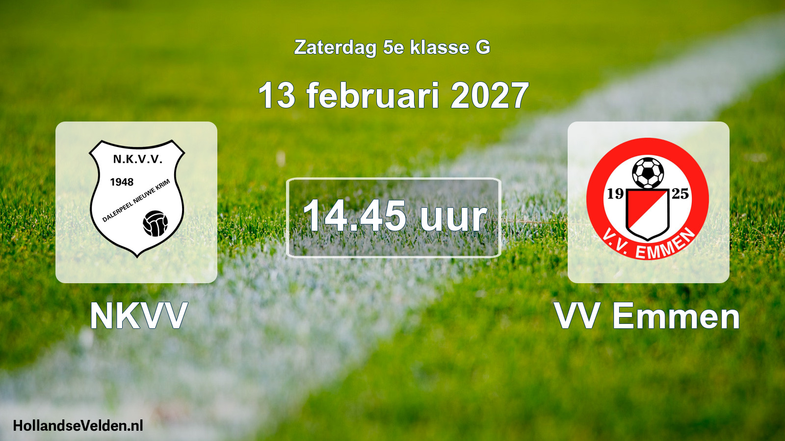 Geplande wedstrijd: NKVV - VV Emmen (13 februari 2027)