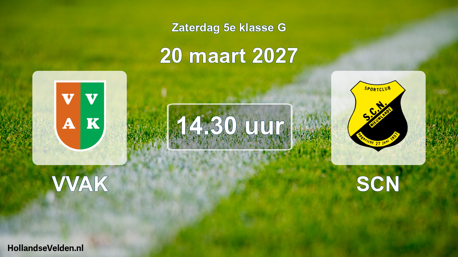 Geplande wedstrijd: VVAK - SCN (20 maart 2027)