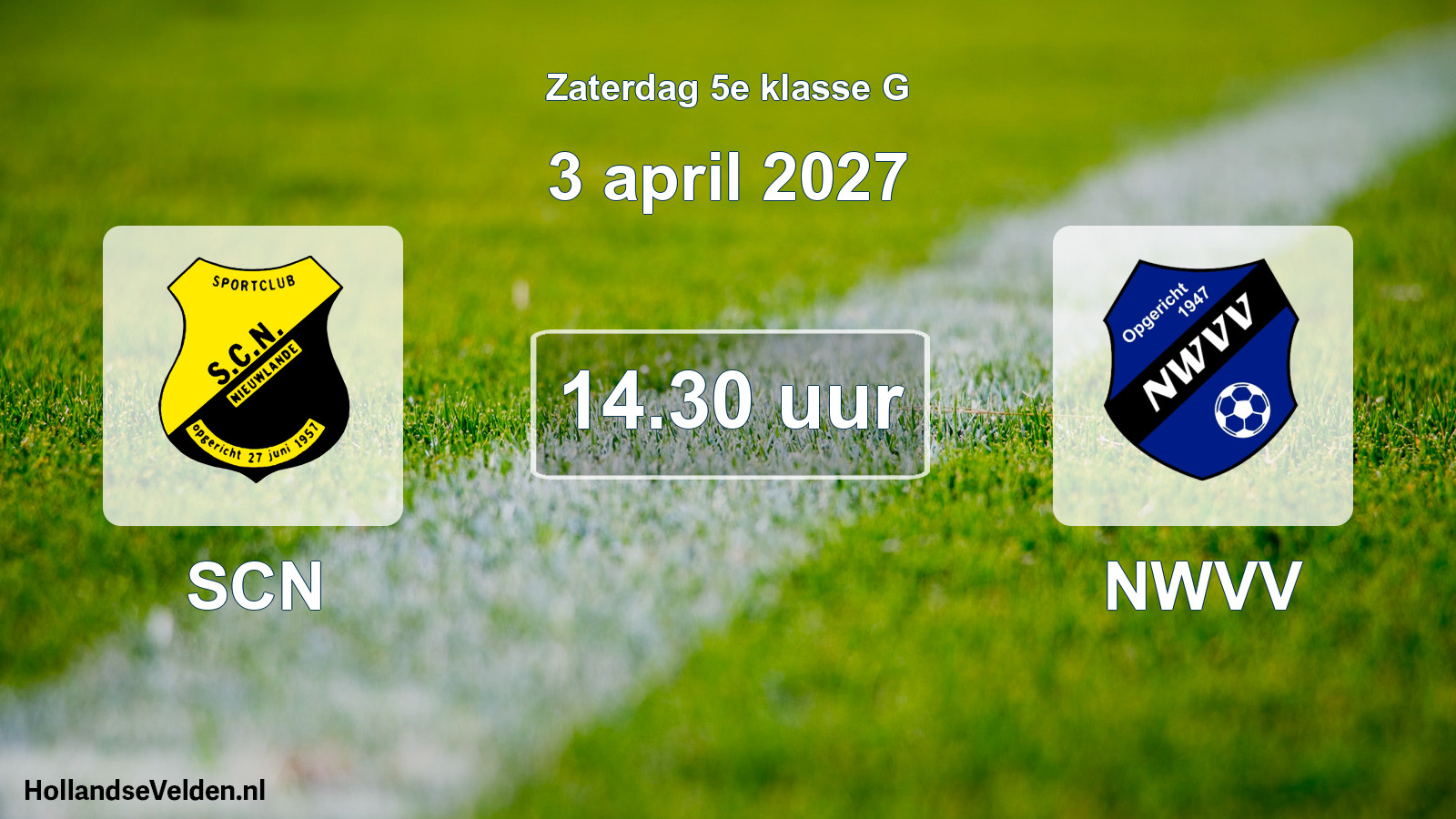 Geplande wedstrijd: SCN - NWVV (3 april 2027)