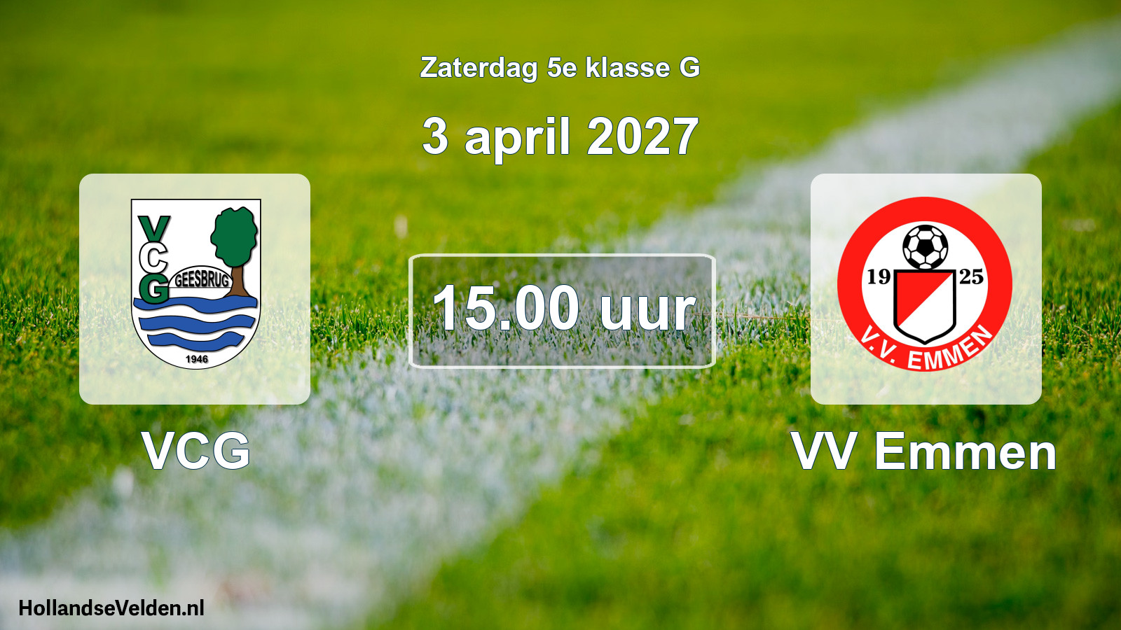 Geplande wedstrijd: VCG - VV Emmen (3 april 2027)