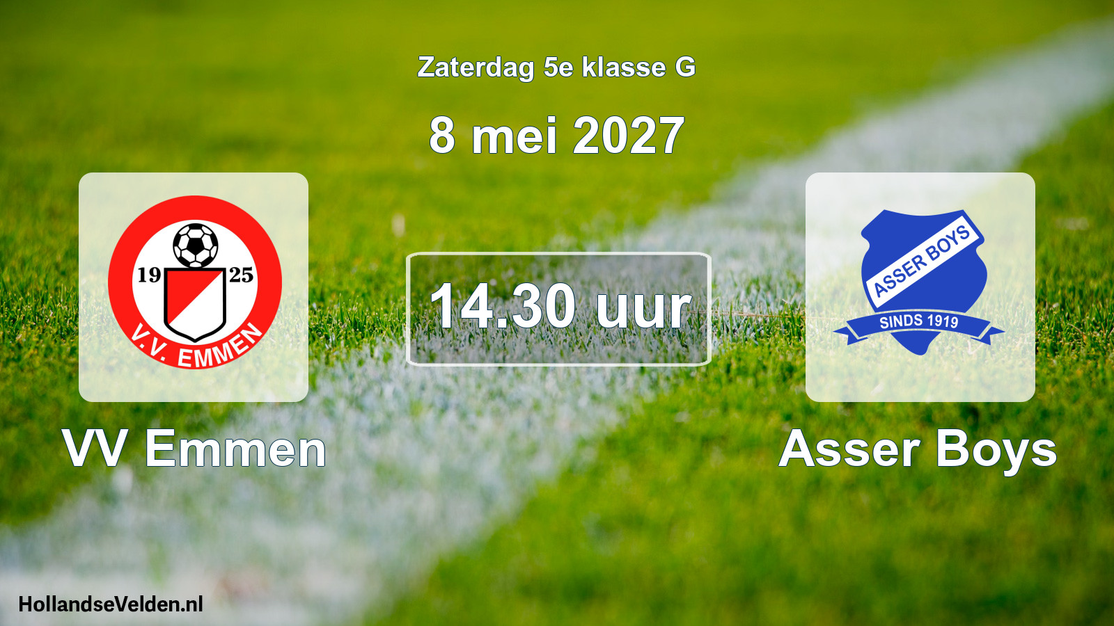Geplande wedstrijd: VV Emmen - Asser Boys (8 mei 2027)