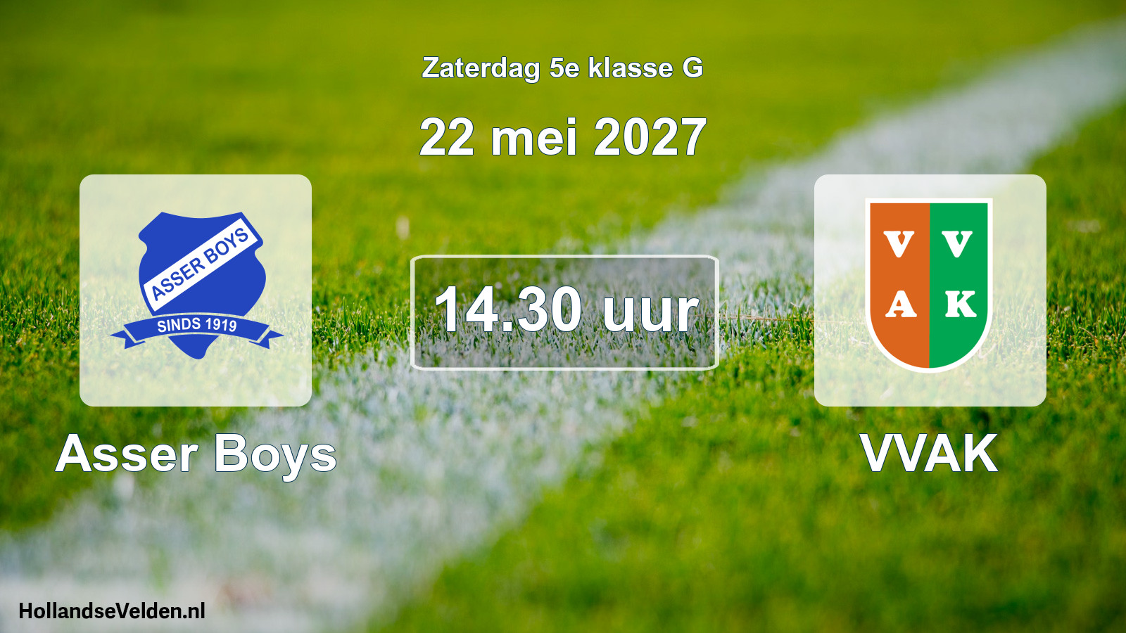 Geplande wedstrijd: Asser Boys - VVAK (22 mei 2027)