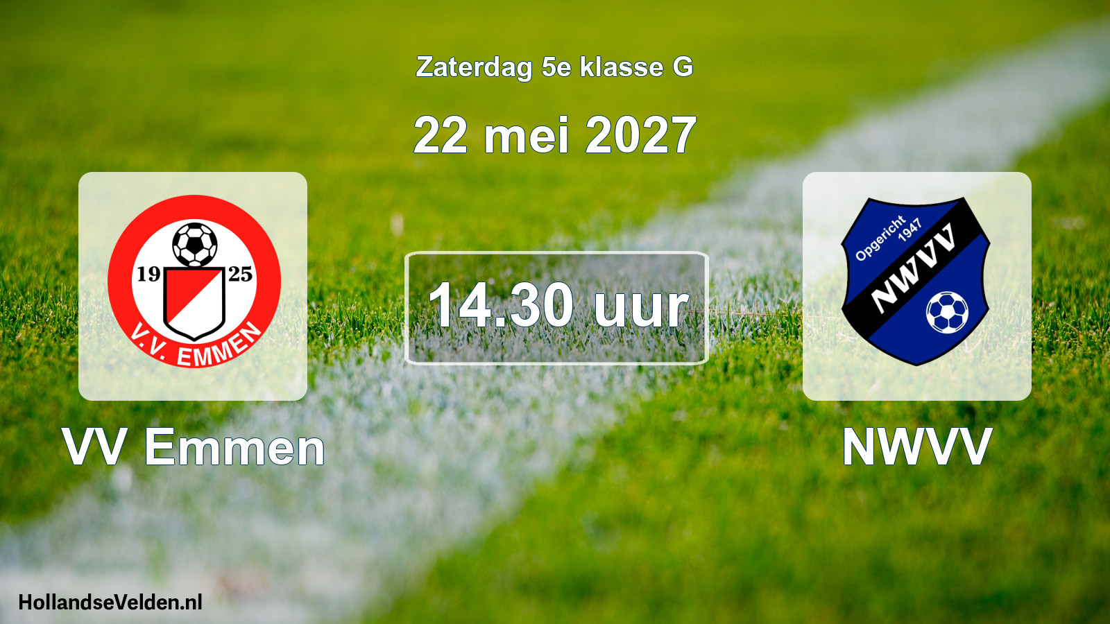 Geplande wedstrijd: VV Emmen - NWVV (22 mei 2027)