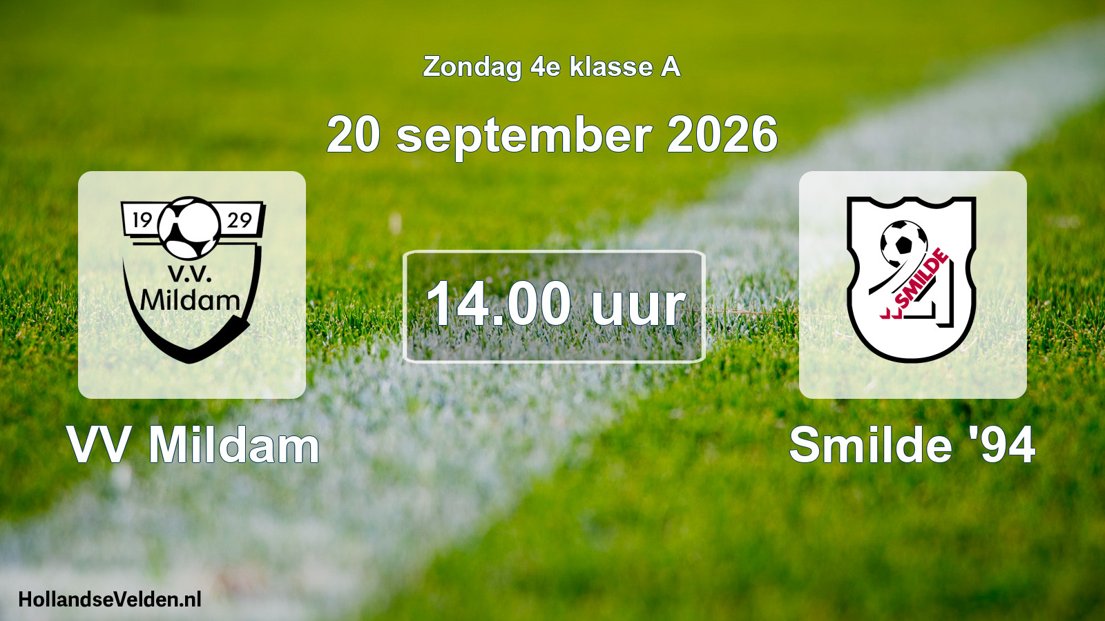Geplande wedstrijd: VV Mildam - Smilde '94 (20 september 2026)