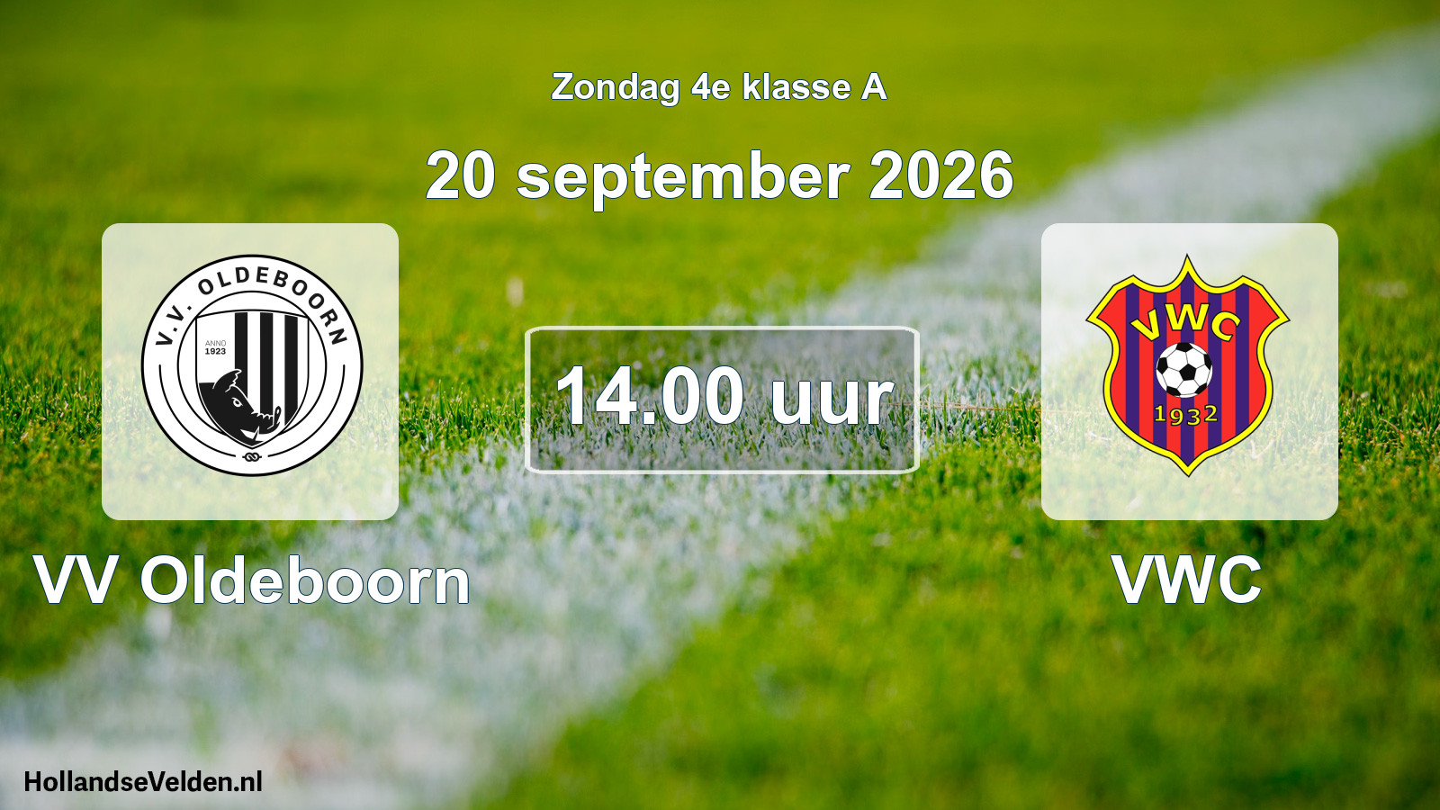 Geplande wedstrijd: VV Oldeboorn - VWC (20 september 2026)