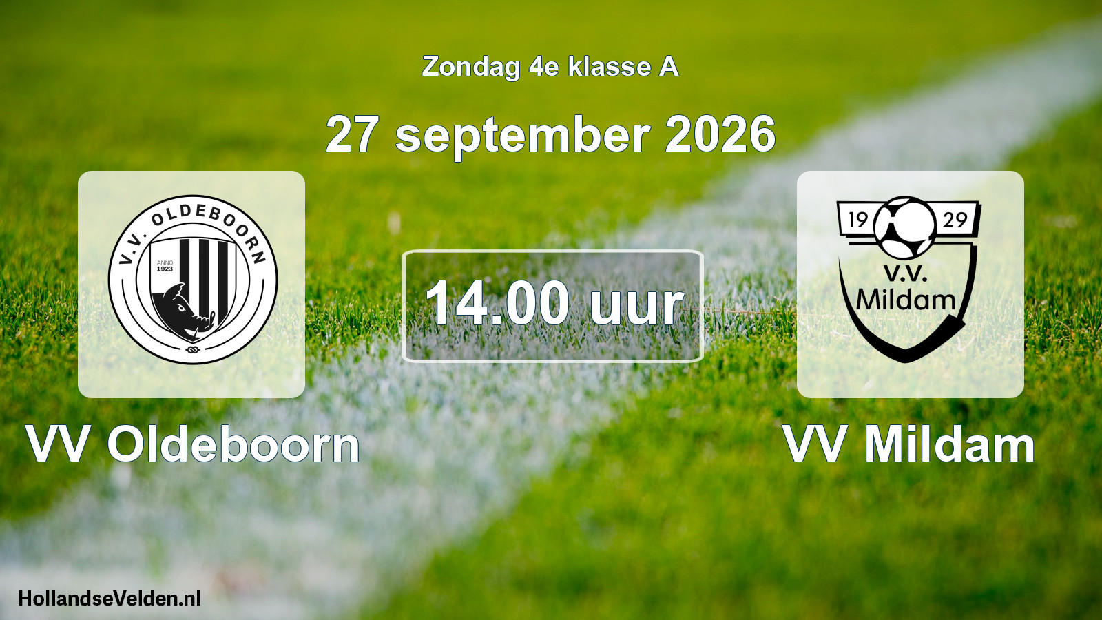 Geplande wedstrijd: VV Oldeboorn - VV Mildam (27 september 2026)