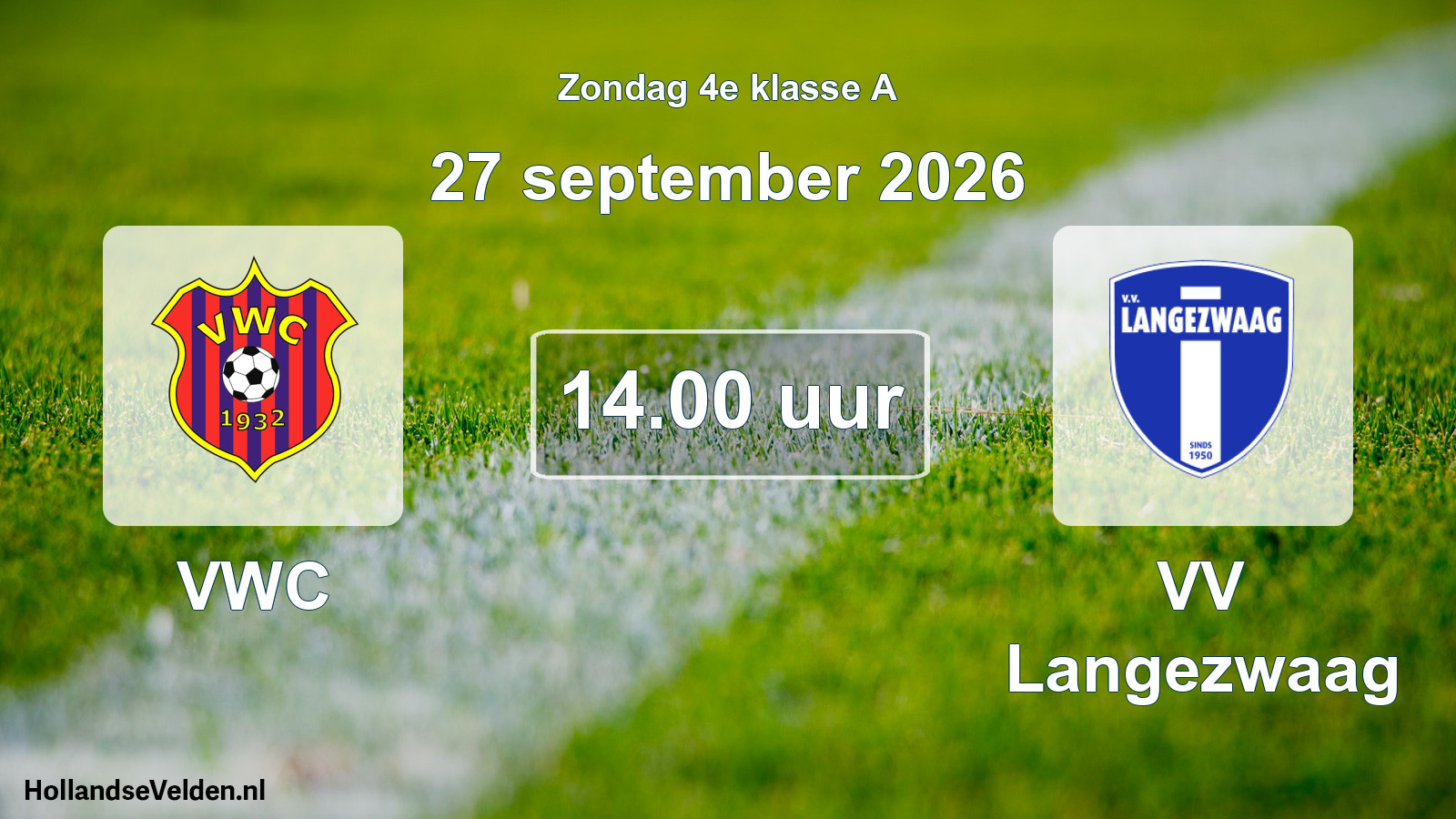 Geplande wedstrijd: VWC - VV Langezwaag (27 september 2026)