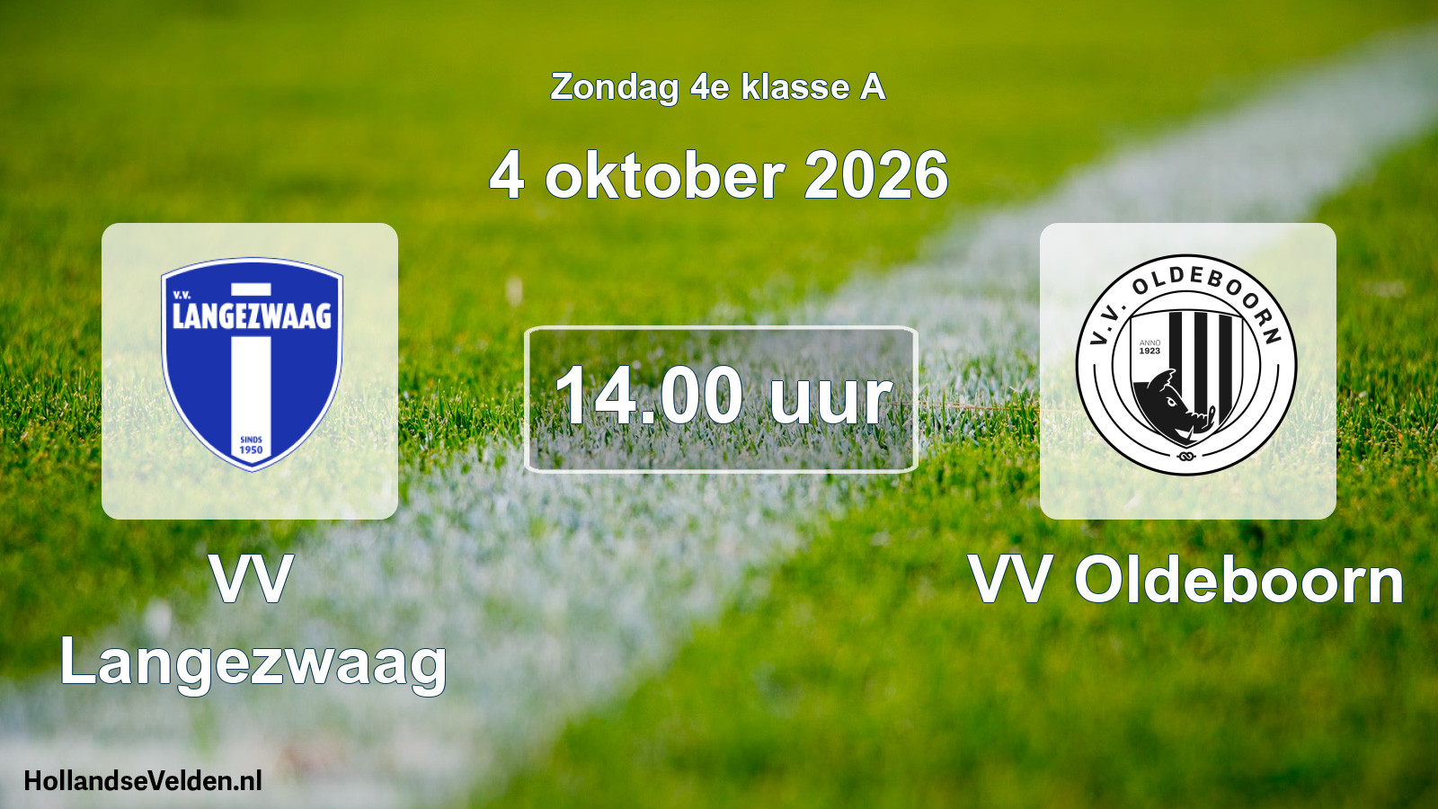 Geplande wedstrijd: VV Langezwaag - VV Oldeboorn (4 oktober 2026)