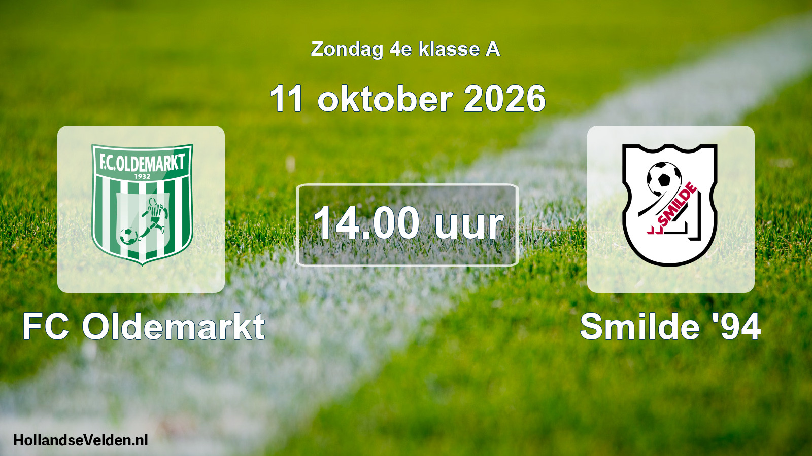 Geplande wedstrijd: FC Oldemarkt - Smilde '94 (11 oktober 2026)