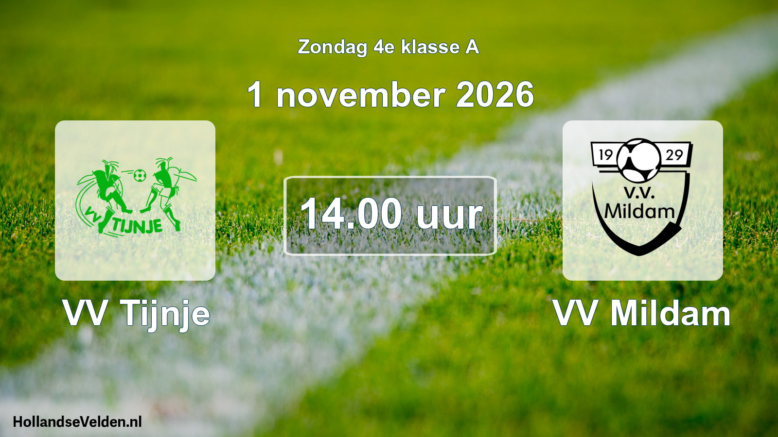 Geplande wedstrijd: VV Tijnje - VV Mildam (1 november 2026)