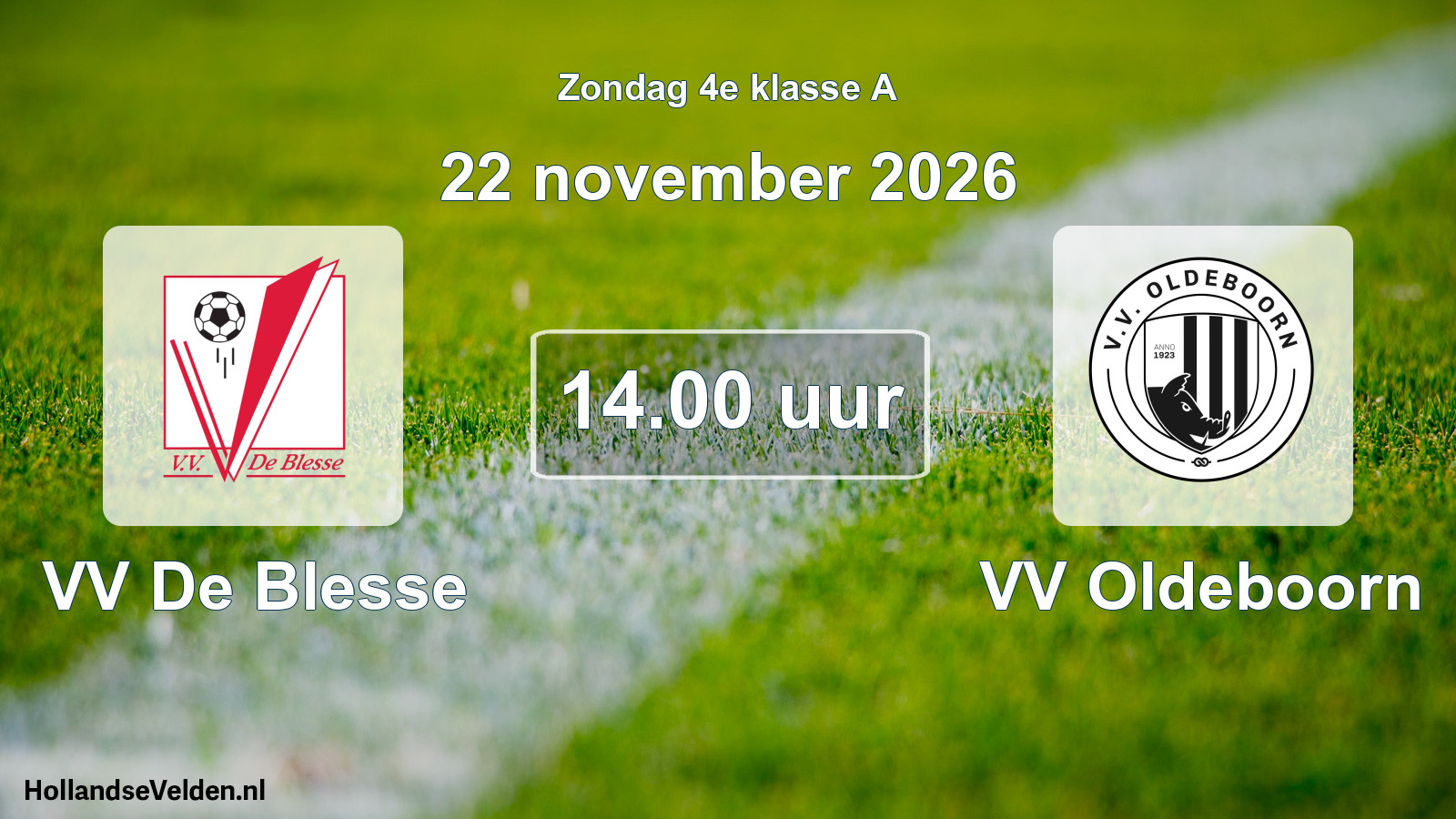 Geplande wedstrijd: VV De Blesse - VV Oldeboorn (22 november 2026)