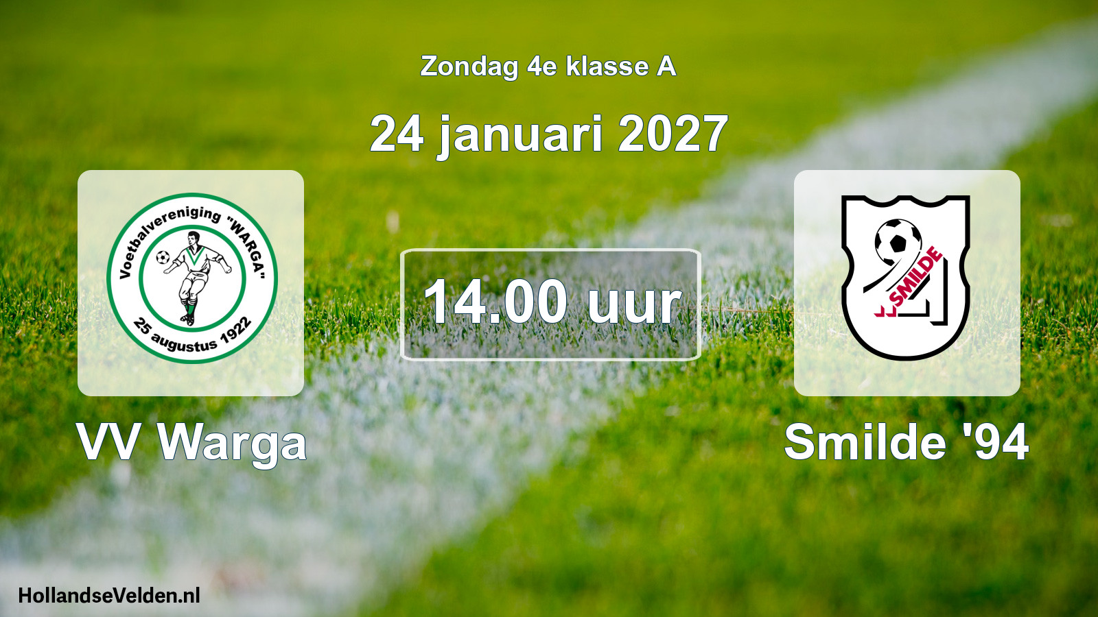 Geplande wedstrijd: VV Warga - Smilde '94 (24 januari 2027)