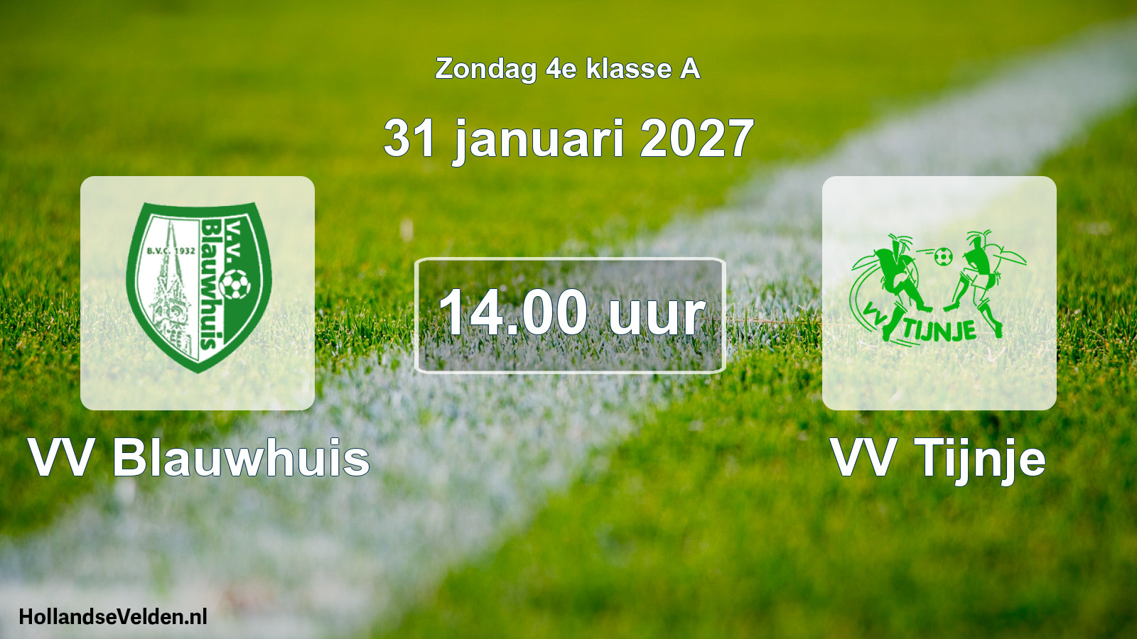 Scheduled Match: VV Blauwhuis - VV Tijnje (31 January 2027)
