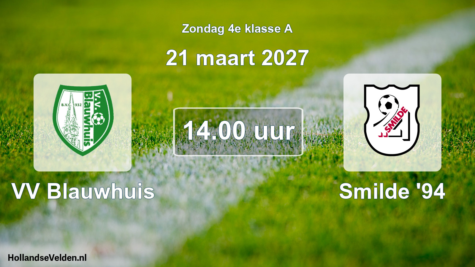 Geplande wedstrijd: VV Blauwhuis - Smilde '94 (21 maart 2027)