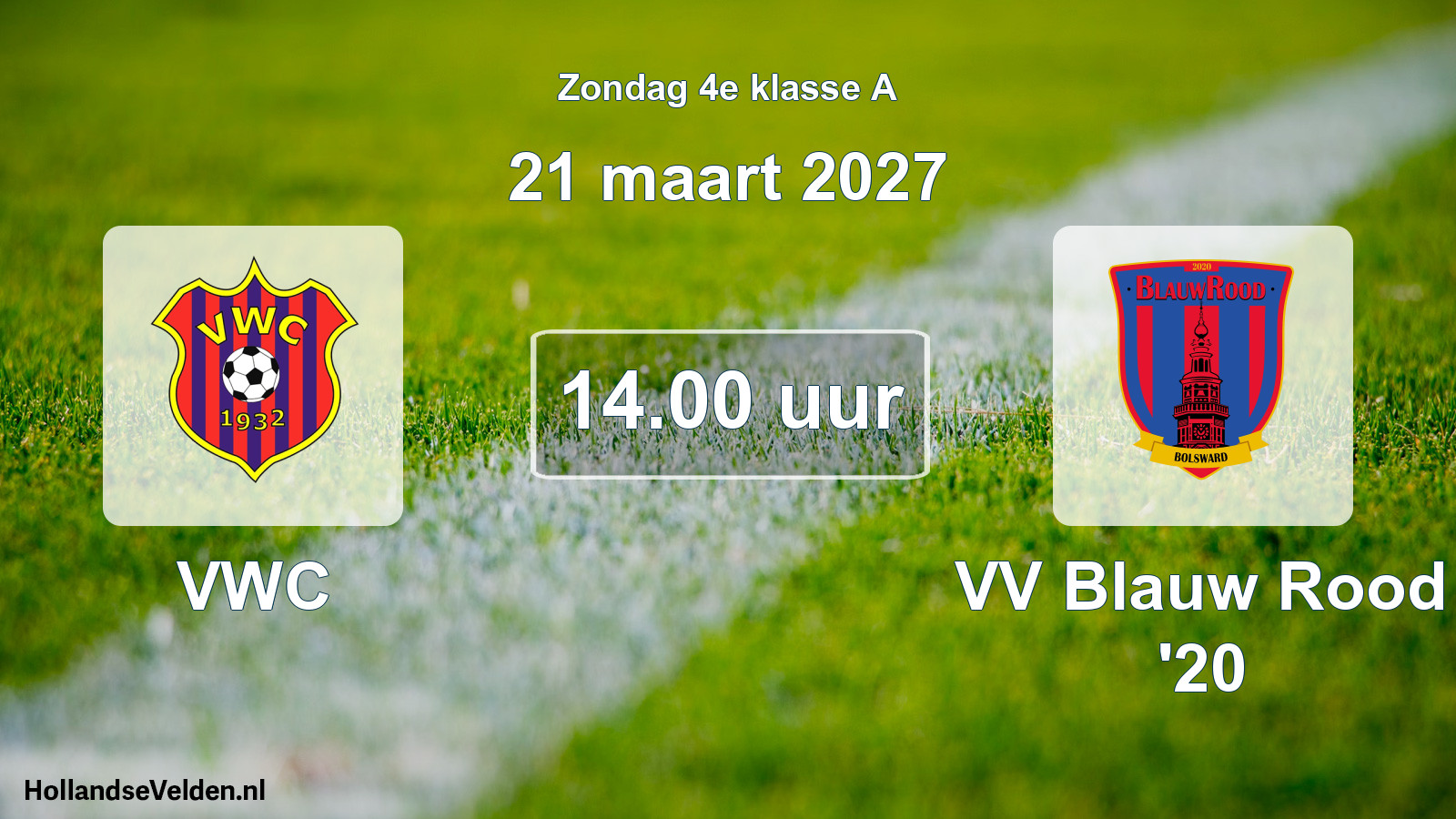 Geplande wedstrijd: VWC - VV Blauw Rood '20 (21 maart 2027)
