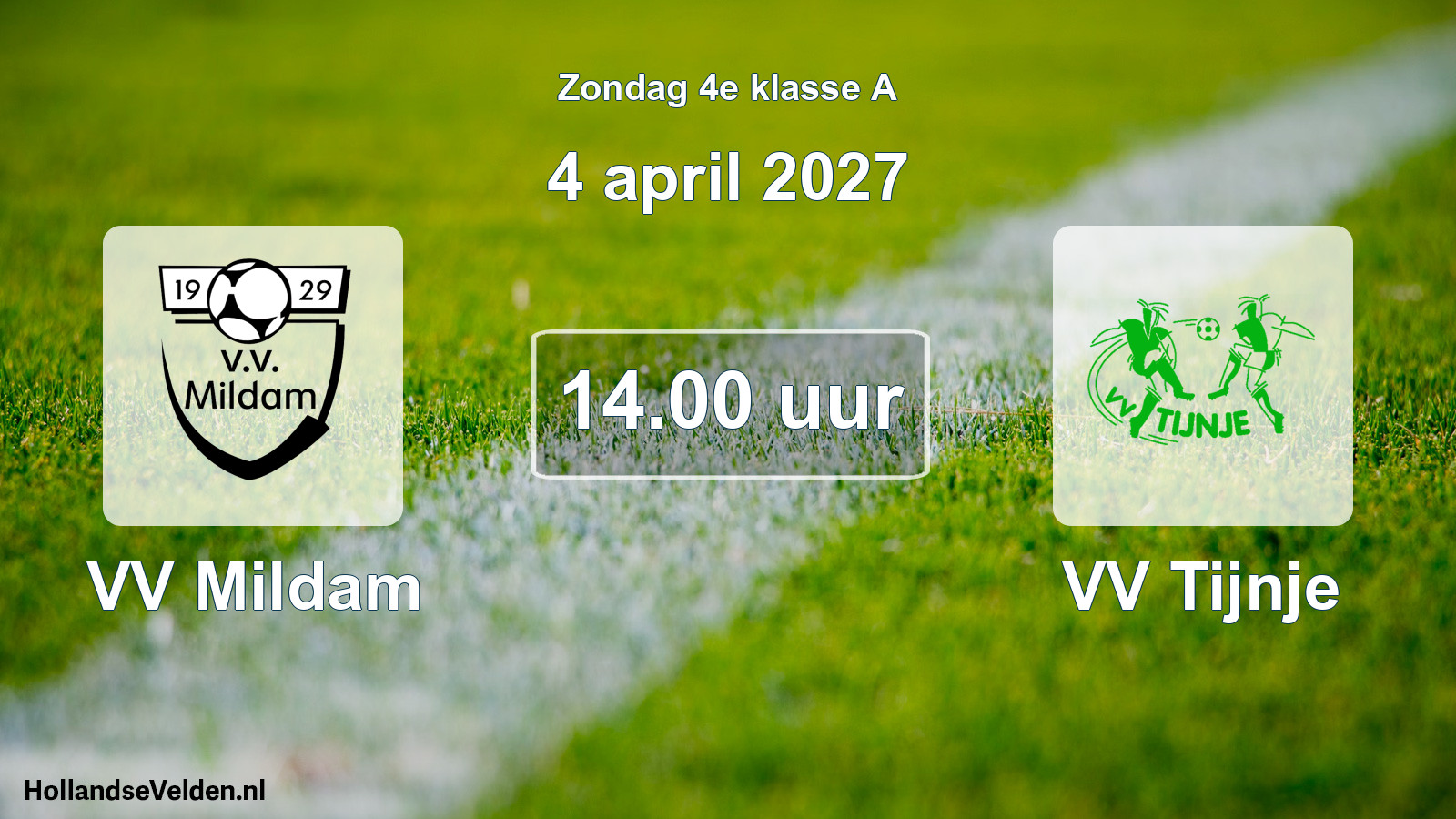 Geplande wedstrijd: VV Mildam - VV Tijnje (4 april 2027)