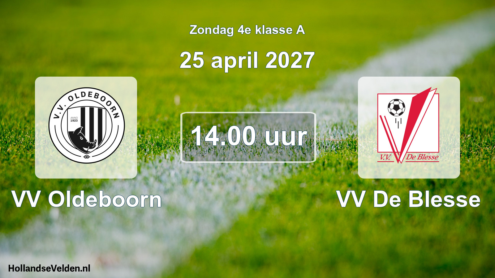 Geplande wedstrijd: VV Oldeboorn - VV De Blesse (25 april 2027)