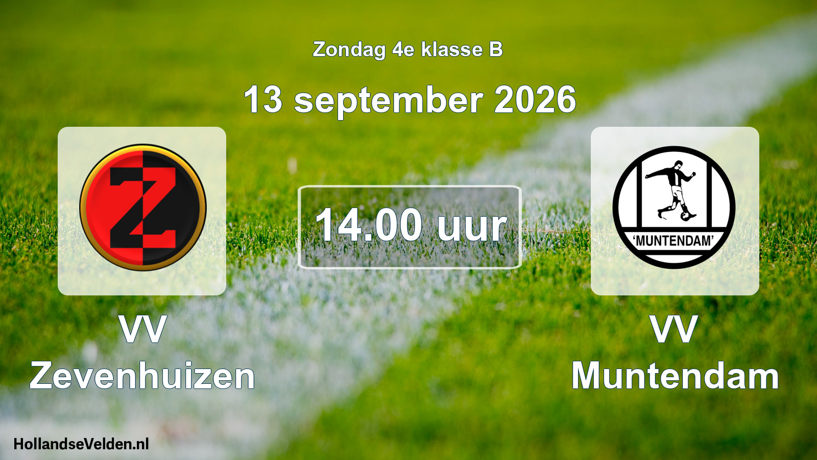 Geplande wedstrijd: VV Zevenhuizen - VV Muntendam (13 september 2026)
