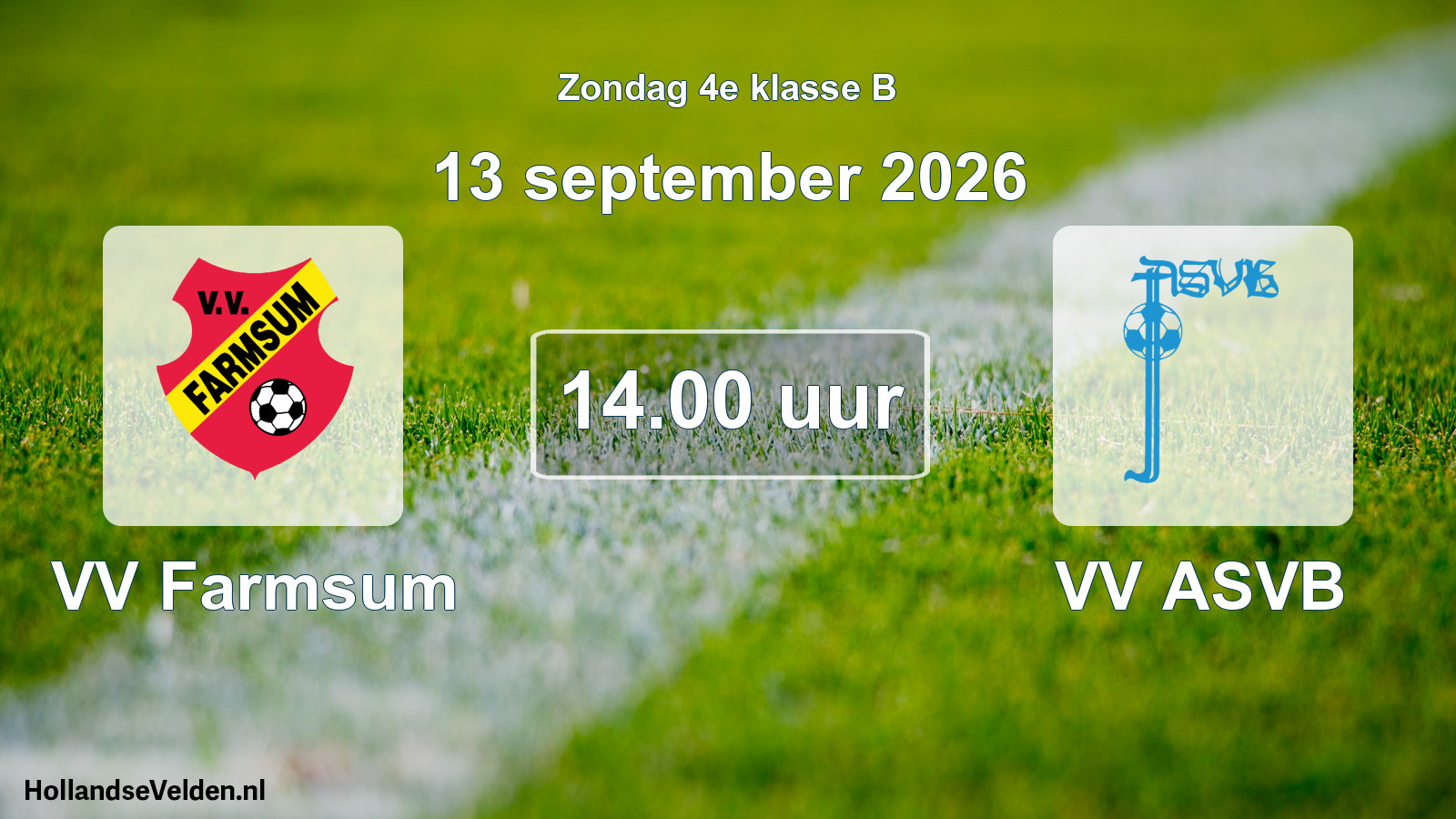 Geplande wedstrijd: VV Farmsum - VV ASVB (13 september 2026)