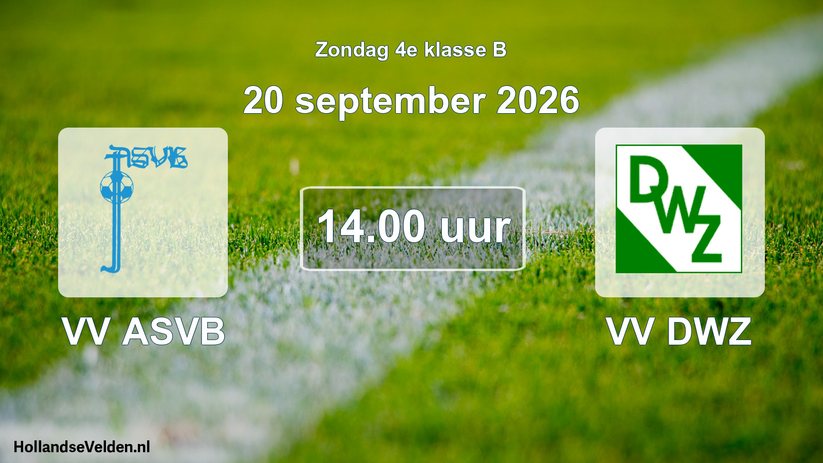 Geplande wedstrijd: VV ASVB - VV DWZ (20 september 2026)