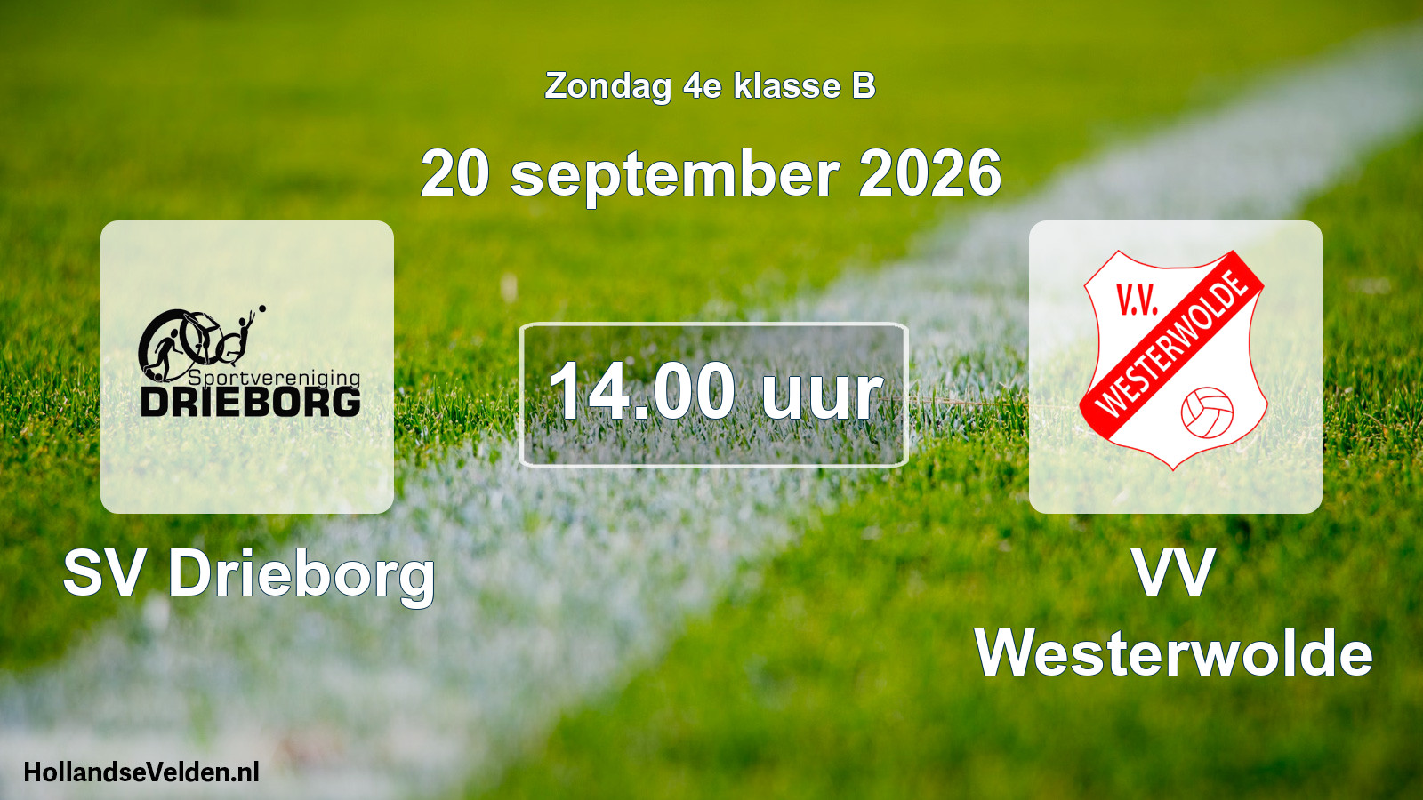 Geplande wedstrijd: SV Drieborg - VV Westerwolde (20 september 2026)