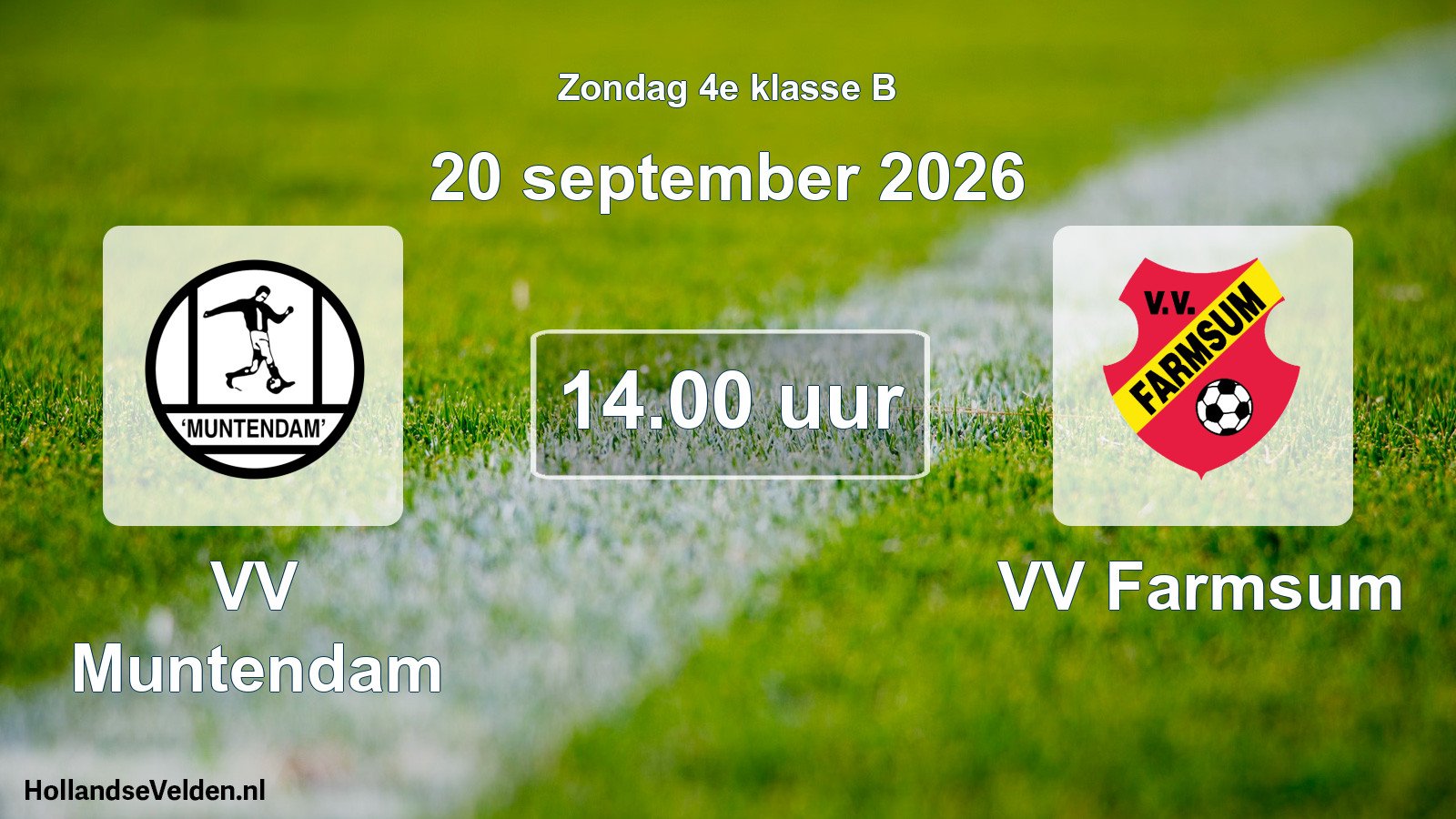 Geplande wedstrijd: VV Muntendam - VV Farmsum (20 september 2026)