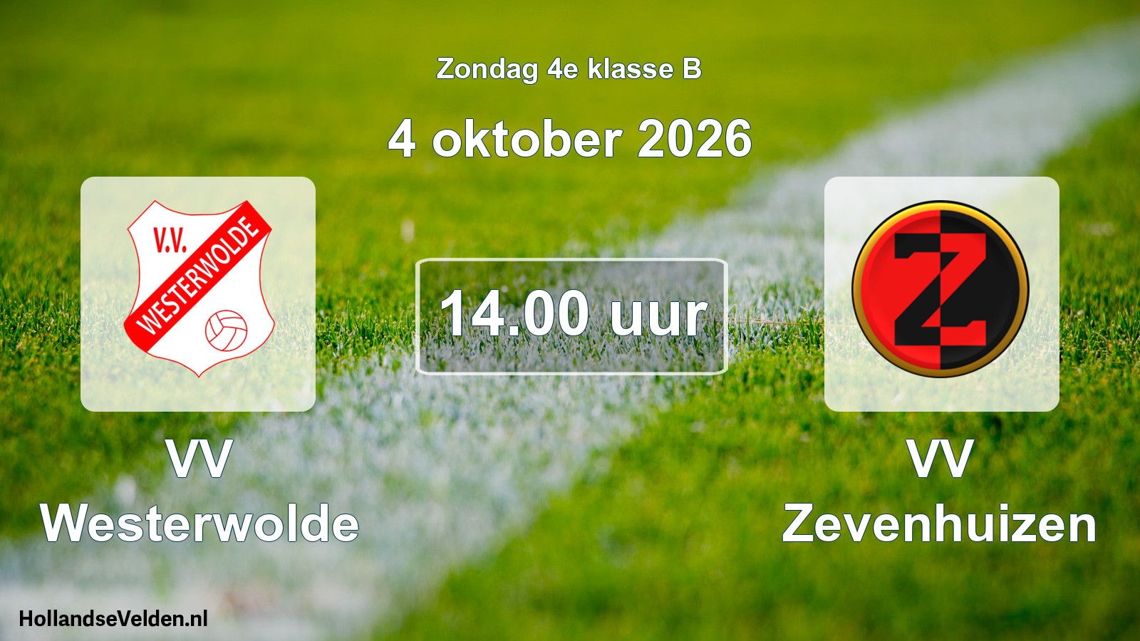 Scheduled Match: VV Westerwolde - VV Zevenhuizen (4 October 2026)