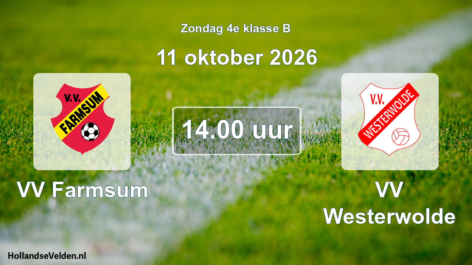 Geplande wedstrijd: VV Farmsum - VV Westerwolde (11 oktober 2026)