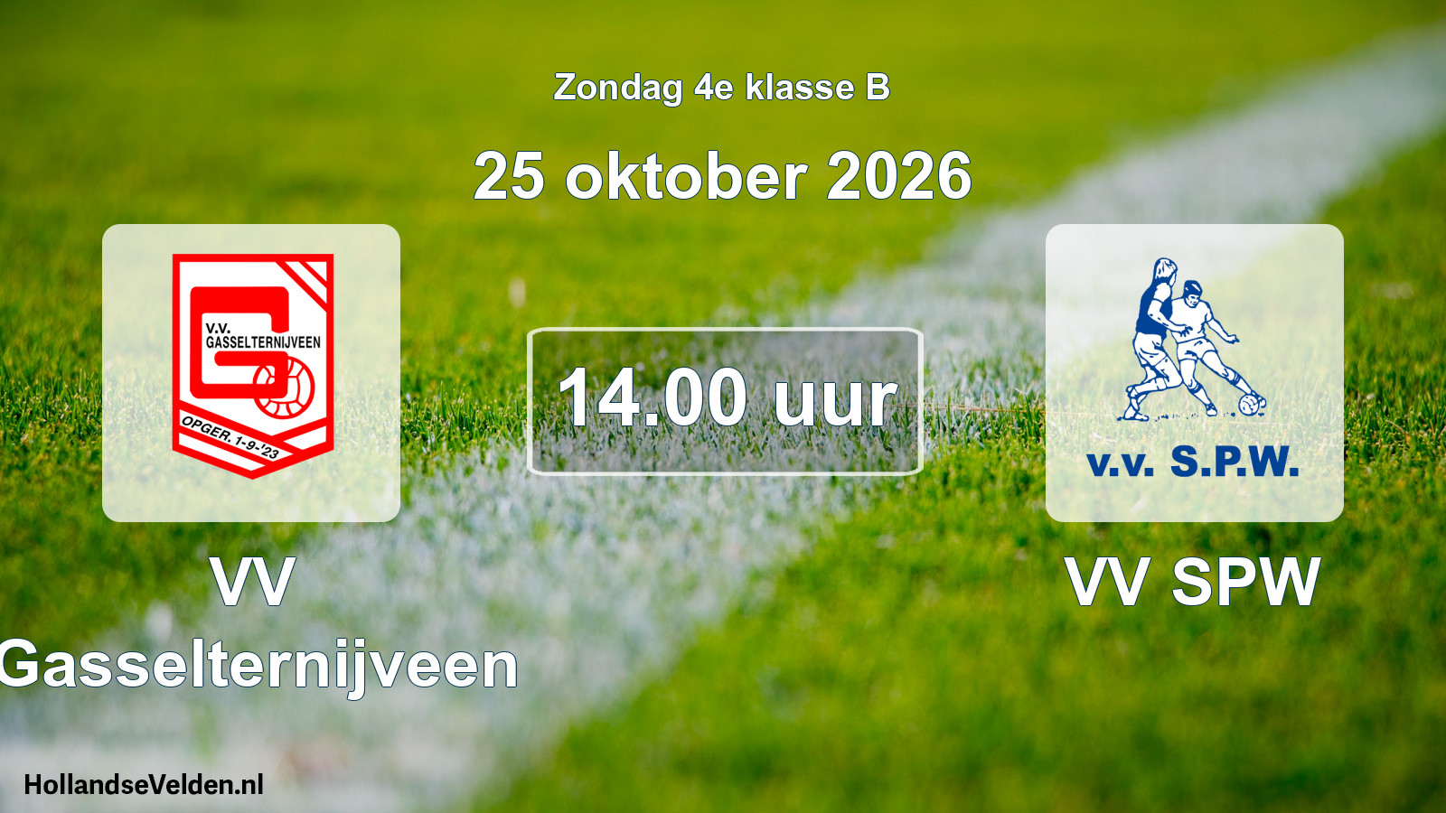 Geplande wedstrijd: VV Gasselternijveen - VV SPW (25 oktober 2026)