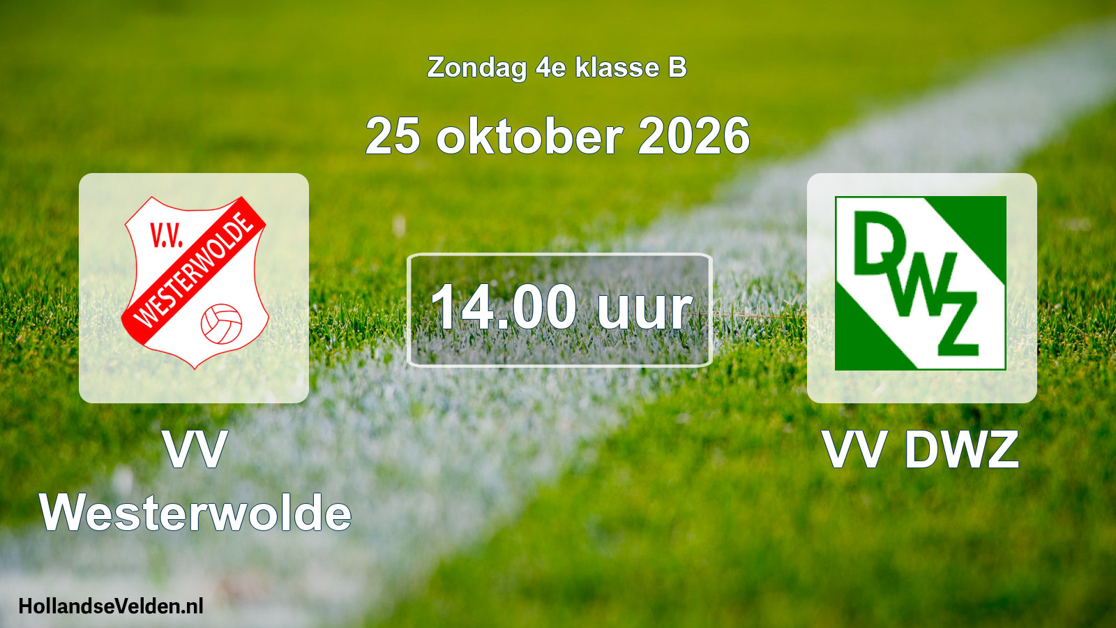 Geplande wedstrijd: VV Westerwolde - VV DWZ (25 oktober 2026)