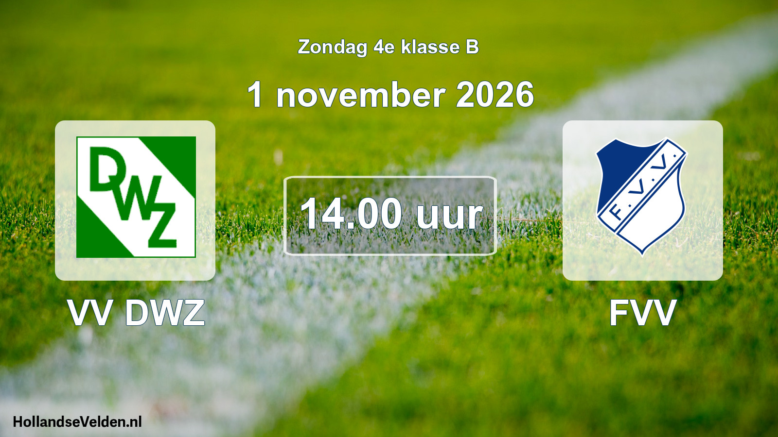 Geplande wedstrijd: VV DWZ - FVV (1 november 2026)