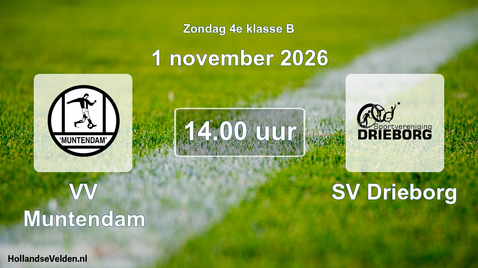 Geplande wedstrijd: VV Muntendam - SV Drieborg (1 november 2026)
