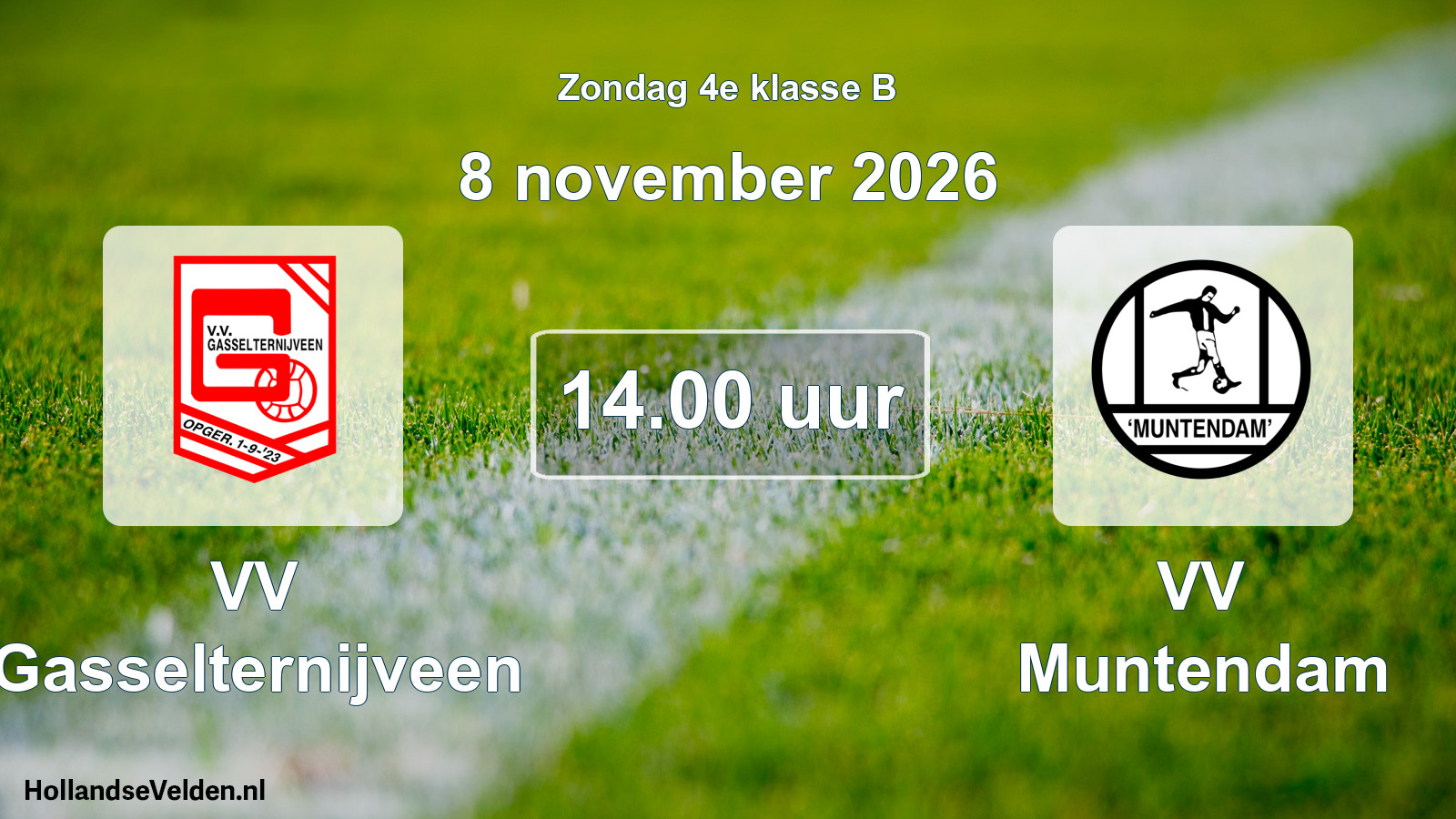 Geplande wedstrijd: VV Gasselternijveen - VV Muntendam (8 november 2026)