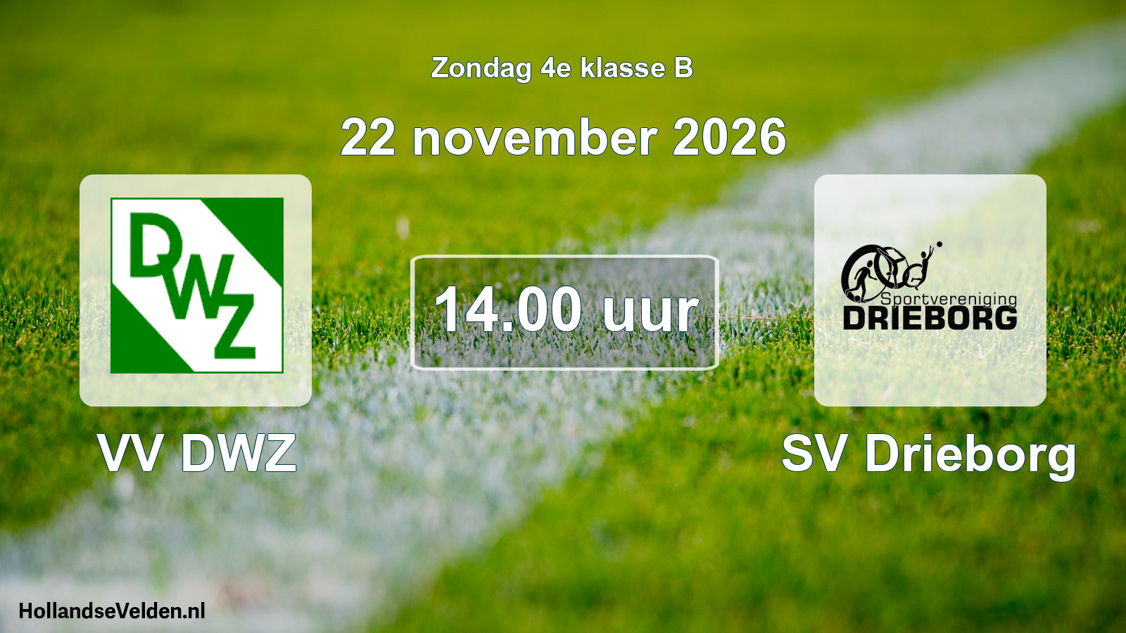 Scheduled Match: VV DWZ - SV Drieborg (22 November 2026)