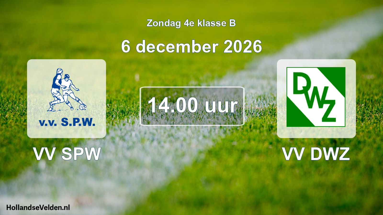 Geplande wedstrijd: VV SPW - VV DWZ (6 december 2026)