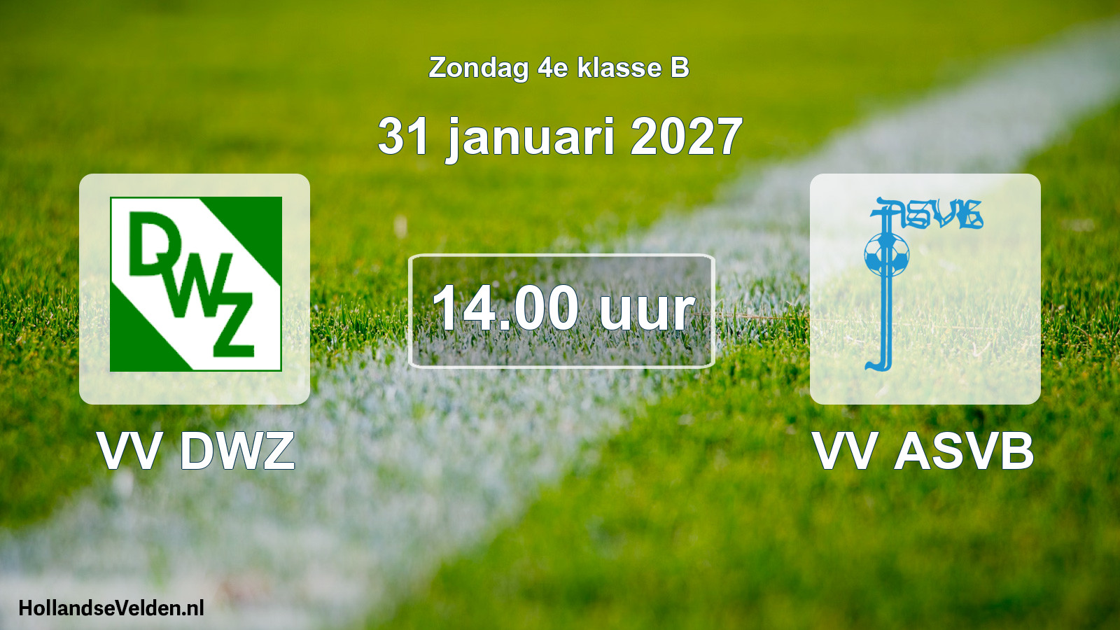 Geplande wedstrijd: VV DWZ - VV ASVB (31 januari 2027)