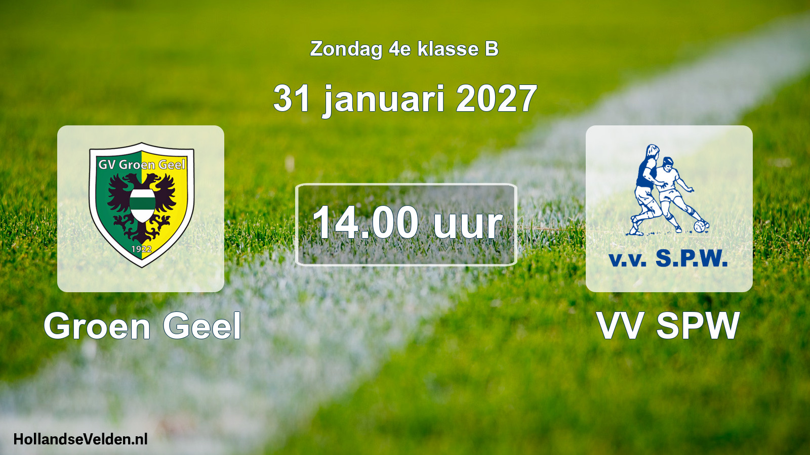 Geplande wedstrijd: Groen Geel - VV SPW (31 januari 2027)