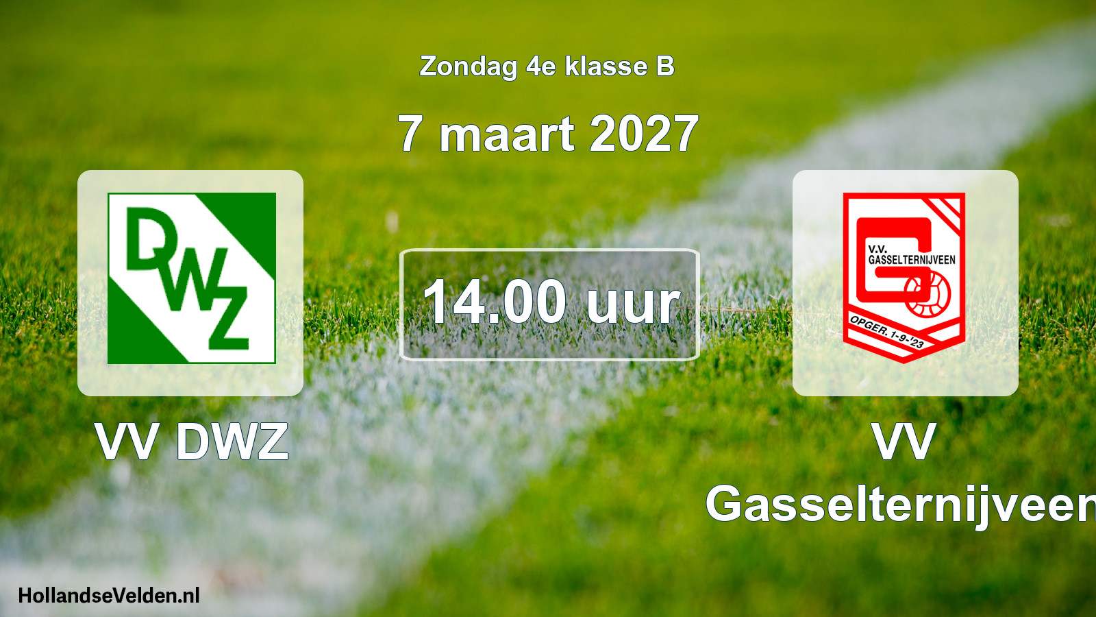Geplande wedstrijd: VV DWZ - VV Gasselternijveen (7 maart 2027)
