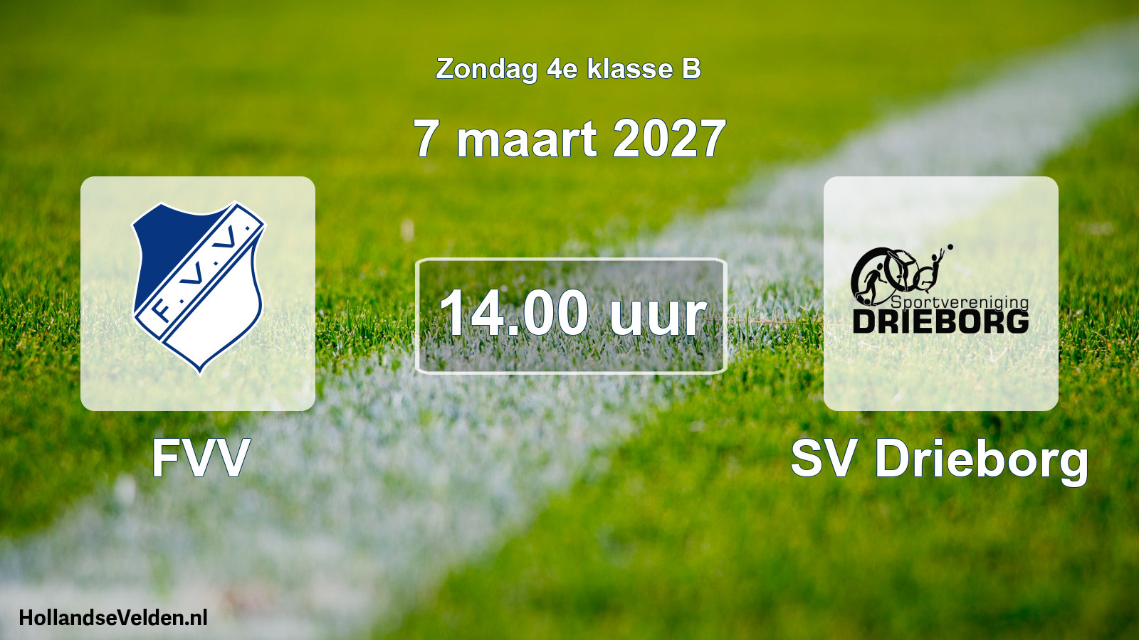 Geplande wedstrijd: FVV - SV Drieborg (7 maart 2027)
