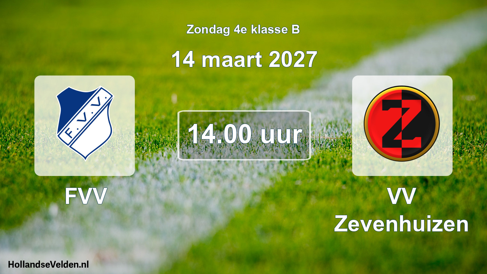 Geplande wedstrijd: FVV - VV Zevenhuizen (14 maart 2027)
