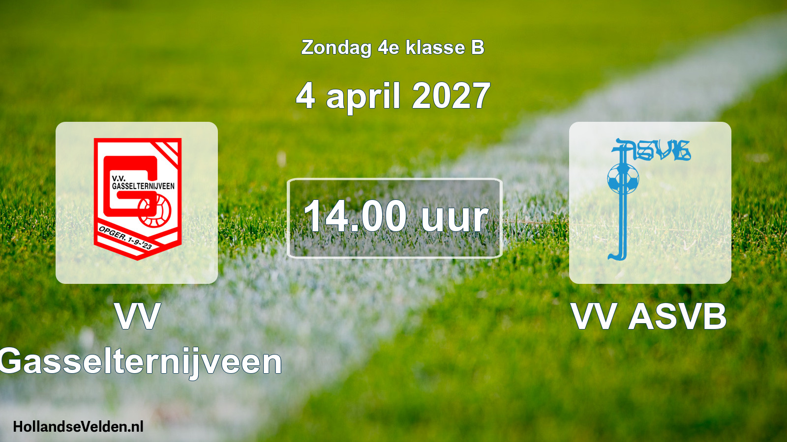 Geplande wedstrijd: VV Gasselternijveen - VV ASVB (4 april 2027)