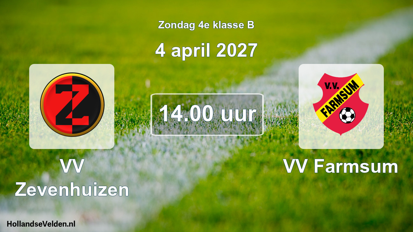 Geplande wedstrijd: VV Zevenhuizen - VV Farmsum (4 april 2027)
