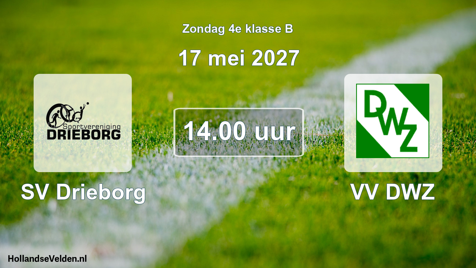 Geplande wedstrijd: SV Drieborg - VV DWZ (17 mei 2027)