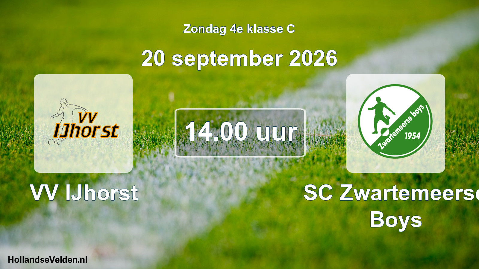 Geplande wedstrijd: VV IJhorst - SC Zwartemeerse Boys (20 september 2026)